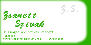 zsanett szivak business card